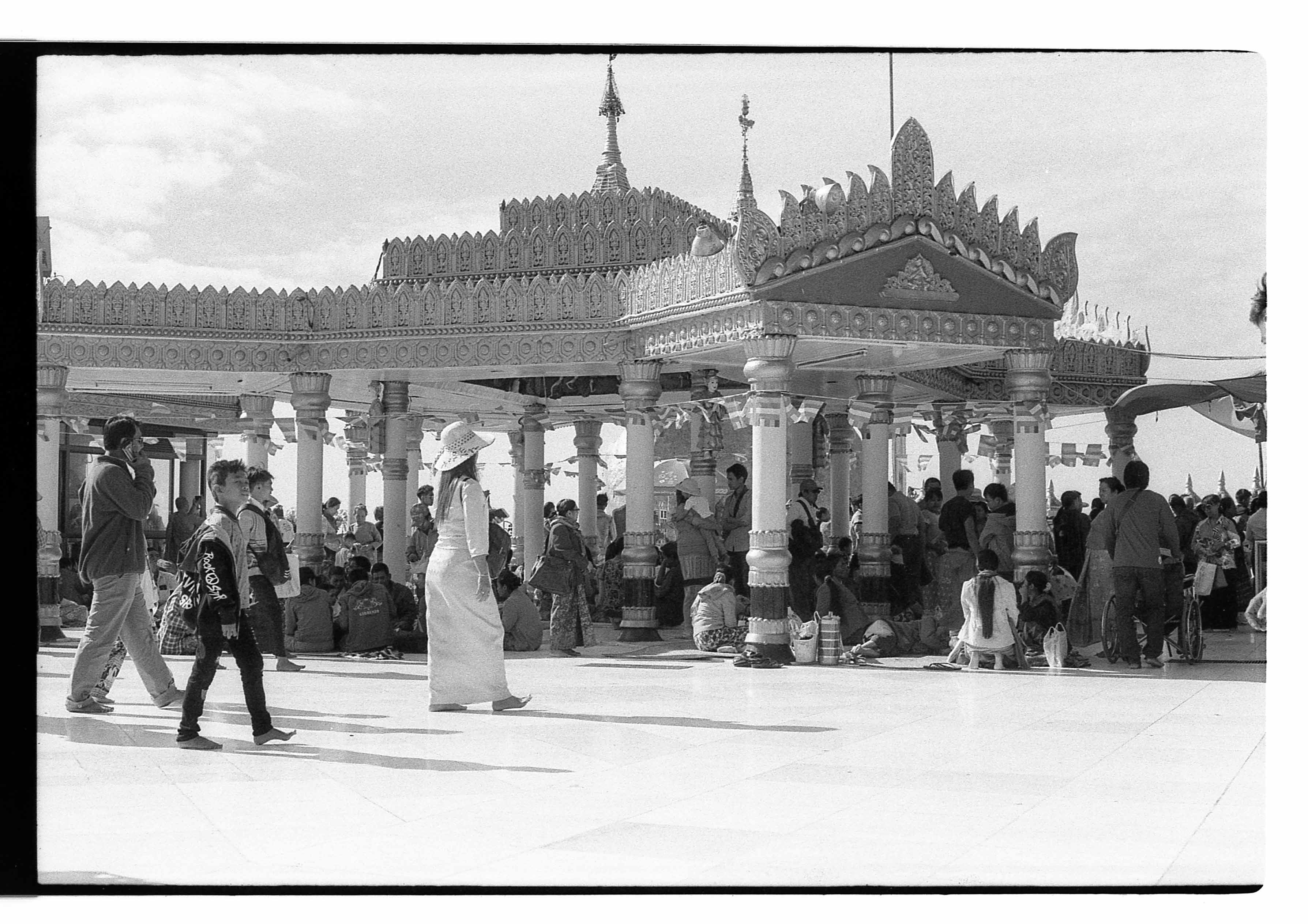Yangon Myanmar Kyaiktiyo Pagoda B&W Ilford SFX 200